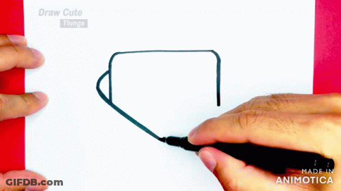 A Person Is Drawing A Rectangle With A Marker On A Piece Of Paper GIF