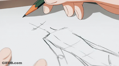 A Person Is Drawing On A Piece Of Paper In Front Of A Book That Says ' Chinese ' On It GIF