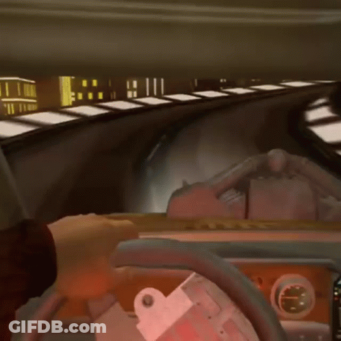 A Person Is Driving A Car In A Tunnel With A Speedometer That Says 400 On It GIF