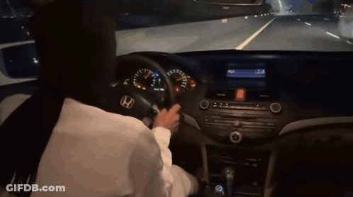 A Person Is Driving A Honda Car On A Highway GIF