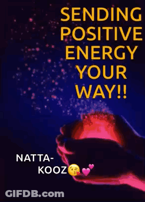 A Person Is Holding A Candle In Their Hands With The Words Sending Positive Energy Your Way ! GIF