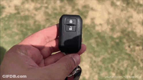 A Person Is Holding A Car Key In Their Hand With Youtube.com/namastecar Written On The Bottom GIF