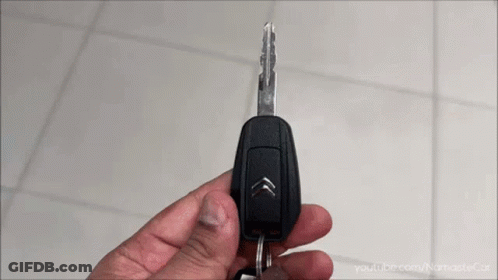 A Person Is Holding A Car Key In Their Hand With Youtube.com Written On The Bottom GIF