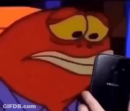 A Person Is Holding A Cell Phone With A Cartoon Character On It . GIF