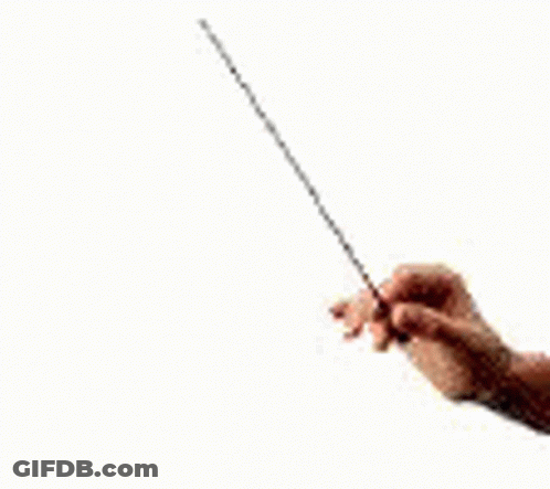 A Person Is Holding A Conductor 'S Baton In Their Hand . GIF