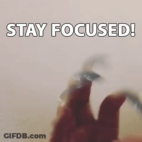 A Person Is Holding A Fidget Spinner In Their Hand With The Words `` Stay Focused '' Written On It . GIF