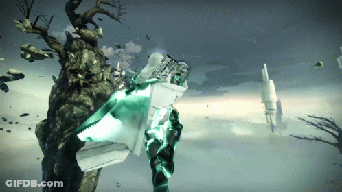 A Person Is Holding A Gun In A Video Game GIF