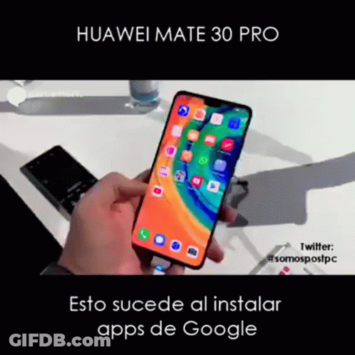 A Person Is Holding A Huawei Mate 30 Pro Phone In Their Hand GIF