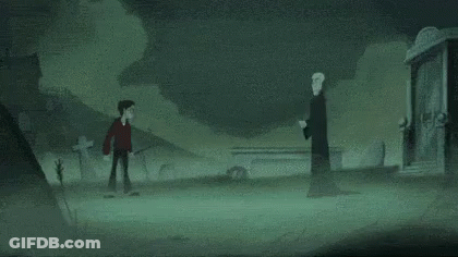 A Person Is Holding A Lightning Bolt In A Dark Room And Says Abracadabra . GIF