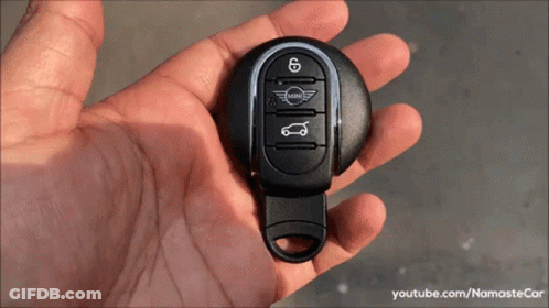 A Person Is Holding A Mini Car Key GIF