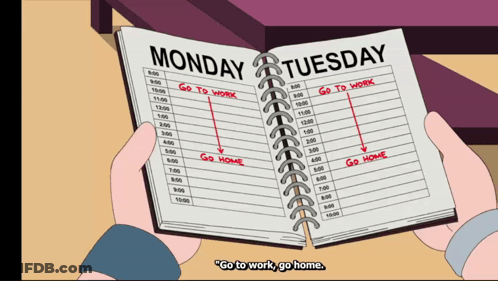 Person Holding Notebook Monday To Tuesday GIF