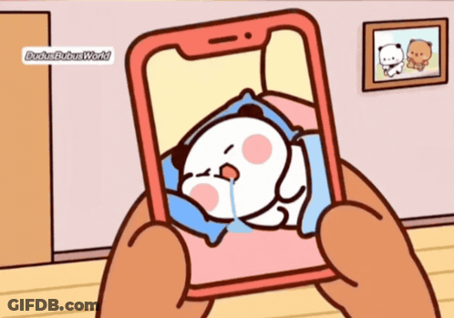 A Person Is Holding A Phone With A Picture Of A Panda Bear On It GIF