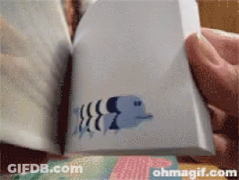 A Person Is Holding A Piece Of Paper With A Fish On It And The Website Ohmagif.com Is Visible In The Corner GIF