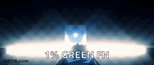 A Person Is Holding A Piece Of Paper With The Words `` 1% Green Fn '' Written On It . GIF