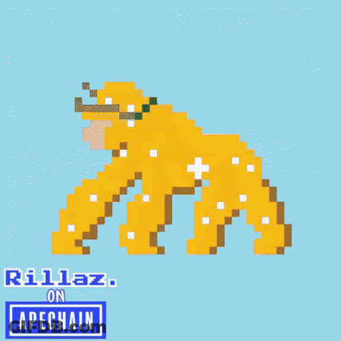 Person Holding Pixelated Animal Killaz On Apechain GIF