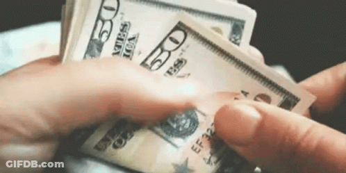 A Person Is Holding A Stack Of 20 Dollar Bills In Their Hand GIF