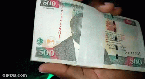 A Person Is Holding A Stack Of 500 Kenyan Shillings GIF