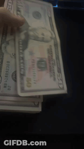 A Person Is Holding A Stack Of Twenty Dollar Bills GIF