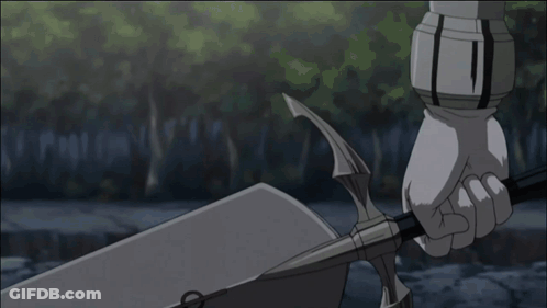 A Person Is Holding A Sword In Their Hand In A Blurry Anime Scene . GIF