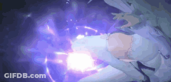 A Person Is Laying On A Bed With A Purple Light Coming Out Of Their Chest . GIF