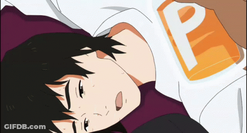 A Person Is Laying On Their Back With A Bottle Of Orange Juice With The Letter P On It GIF