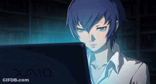 A Person Is Looking At A Vaio Laptop GIF