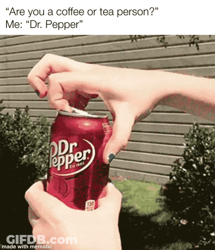 A Person Is Opening A Can Of Dr Pepper With A Straw GIF