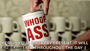 A Person Is Opening A Can That Says Whoop Ass On It . GIF