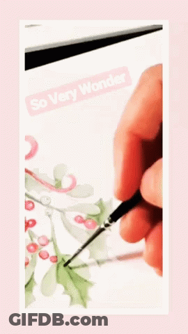 A Person Is Painting A Picture With The Words So Very Wonder Written Above Them GIF