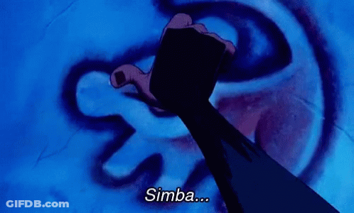 A Person Is Pointing At A Drawing Of A Lion And The Word Simba Is Below It GIF