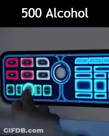 A Person Is Pressing A Button On A Remote Control That Says 500 Alcohol On It GIF