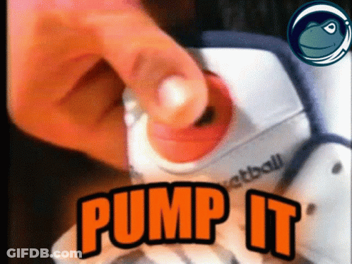 A Person Is Pressing A Button That Says Pump It On It GIF
