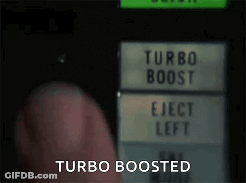 A Person Is Pressing A Button That Says Turbo Boost On It GIF