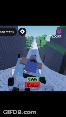 A Person Is Riding A Roller Coaster With A Boost And Brake Button Visible GIF