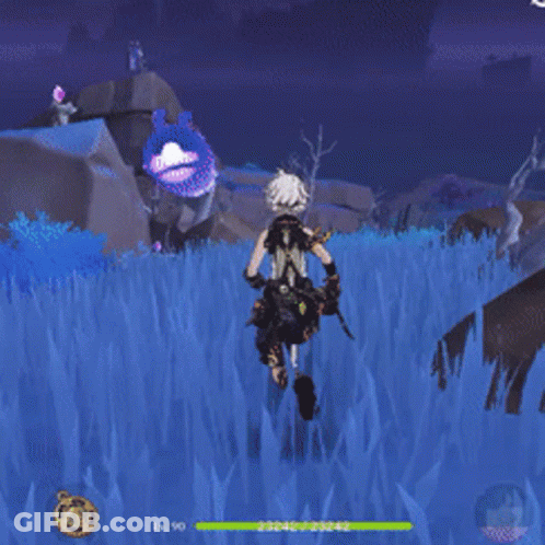 A Person Is Running In A Video Game With A Lv 90 On The Screen GIF