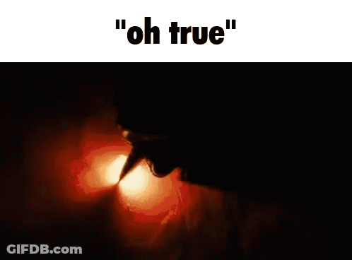A Person Is Screaming In The Dark With The Words " Oh True " Written Above Them GIF