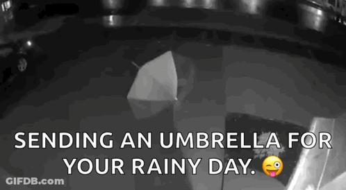 A Person Is Sending An Umbrella For Their Rainy Day . GIF