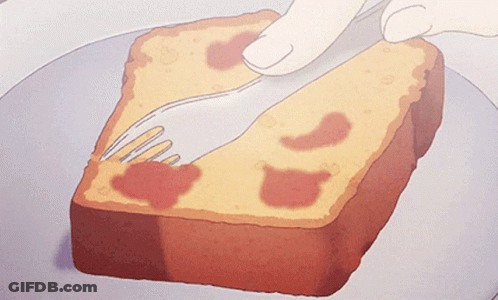 A Person Is Spreading Jelly On A Piece Of Toast GIF