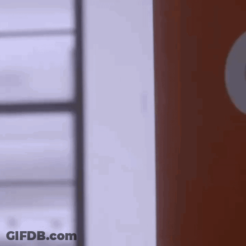 A Person Is Standing Next To A Door In A Room . GIF
