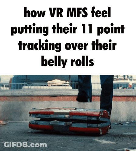 A Person Is Standing On A Briefcase That Says How Vr Mfs Feel GIF