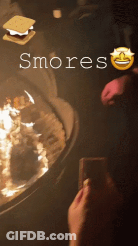 A Person Is Taking A Picture Of Smores With A Smiley Face GIF