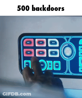 A Person Is Using A Phone With A Screen That Says 500 Backdoors On It GIF