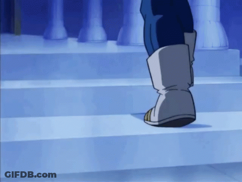 A Person Is Walking Down A Set Of Stairs GIF