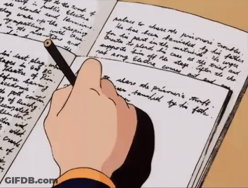 A Person Is Writing In A Book That Says " Palace To Share The Prisoners " GIF