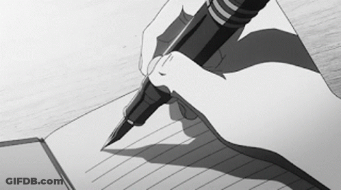 A Person Is Writing On A Notebook With A Pen . GIF