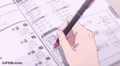 A Person Is Writing On A Piece Of Paper With A Pen In Their Right Hand GIF