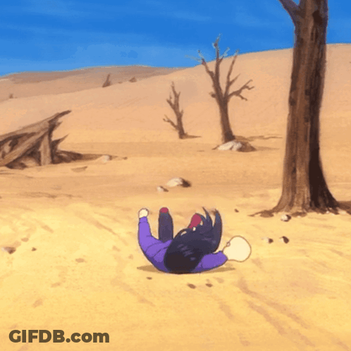 A Person Laying On Their Back In The Desert GIF