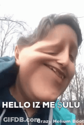 A Person Making A Funny Face With The Words Hello Iz Me Sulu Crazy Helium Boot GIF