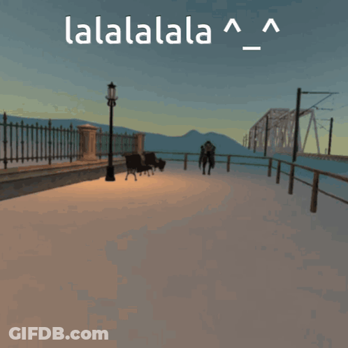 A Person On Roller Skates Is Jumping In The Air With The Words Lalalalala Written Below Them GIF