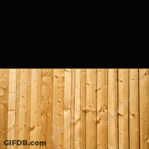 A Person Peeking Over A Wooden Fence With A Black Background In The Background GIF
